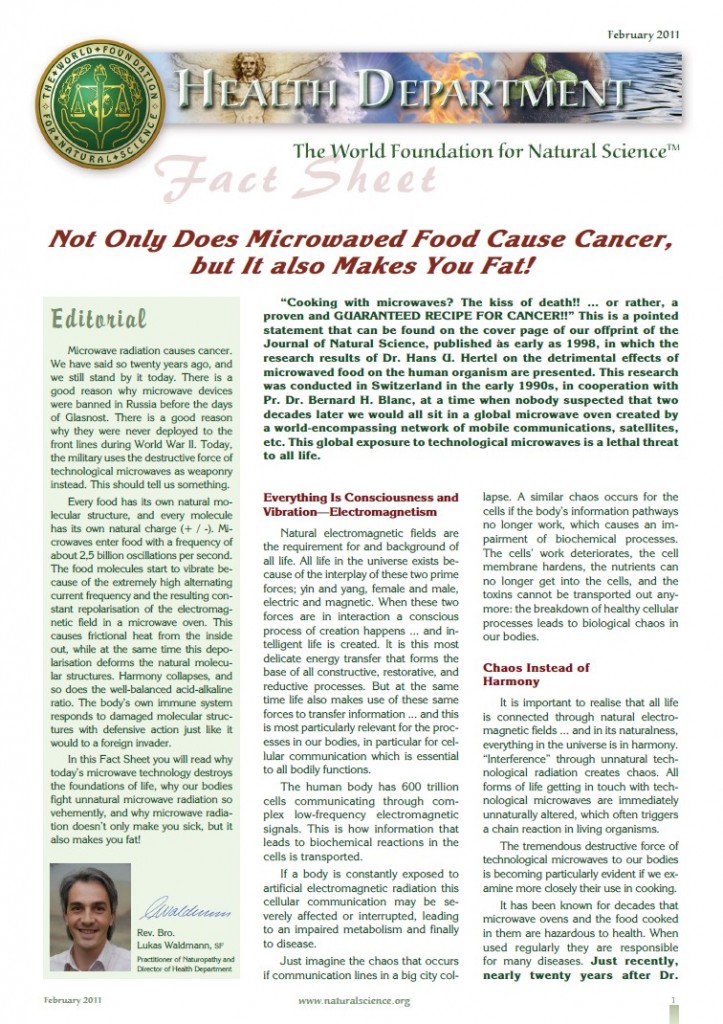 Cover of publication : Not Only Does Microwaved Food Cause Cancer, but It also Makes You Fat!