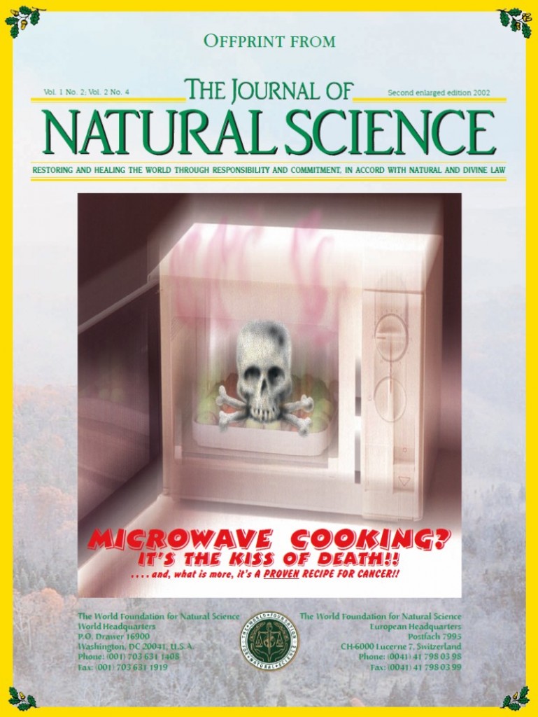 Cover of publication : Microwave cooking? It’s the kiss of death!!