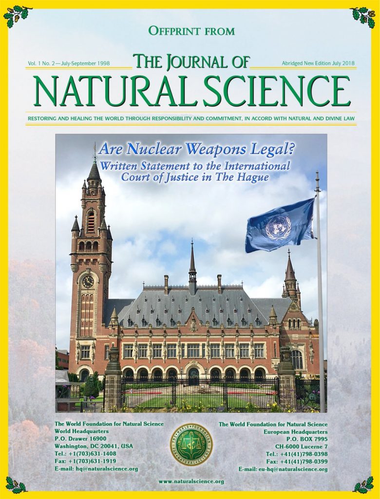 Cover of publication : Are Nuclear Weapons Legal? – Written Statement to the International Court of Justice in The Hague