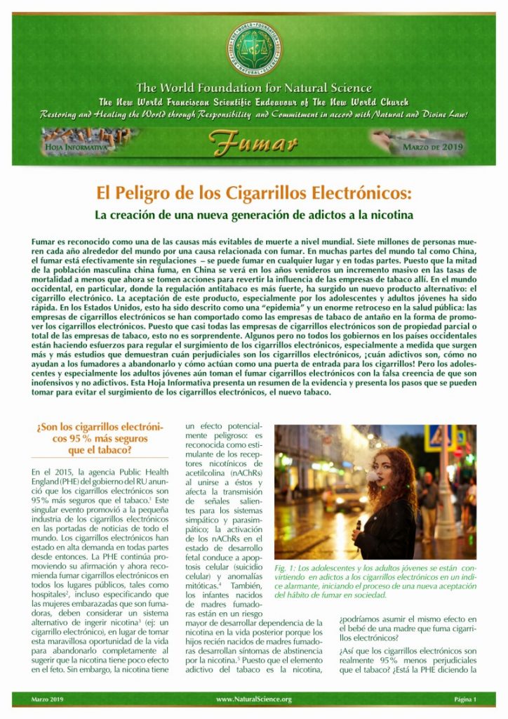 Portada de la publicación: El Peligro de los Cigarrillos Electrónicos: La creación de una nueva generación de adictos a la nicotina