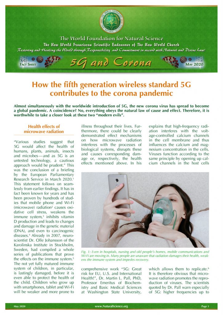 Cover of publication : How the fifth generation wireless standard 5G contributes to the corona pandemic