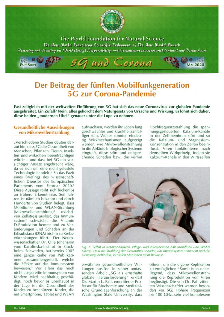 Titelblatt der Publikation : Der Beitrag der fünften Mobilfunkgeneration 5G zur Corona-Pandemie